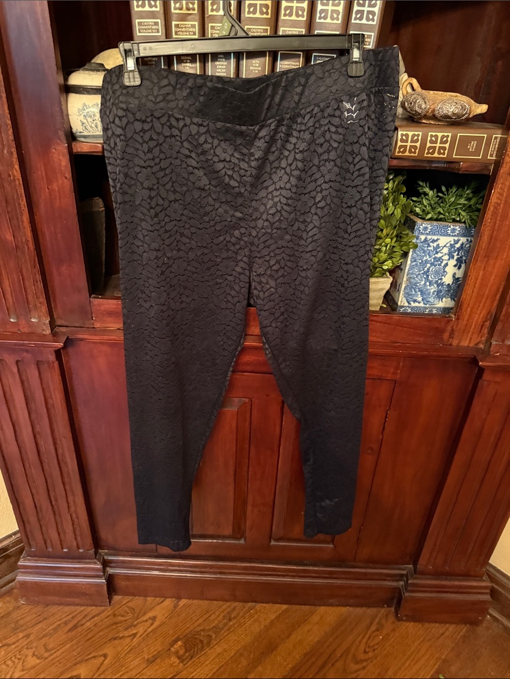 Lori.  Logo.  Layers Black Lace pants. For Layering Lace Detail